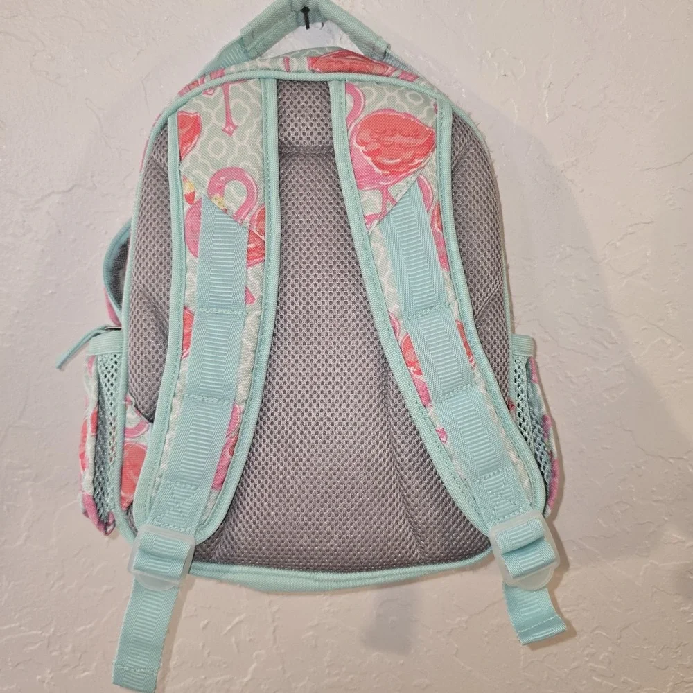 Pottery‎ Barn Kids Mini Backpack Flamingo Teal Pink Adjustable Straps Zipper